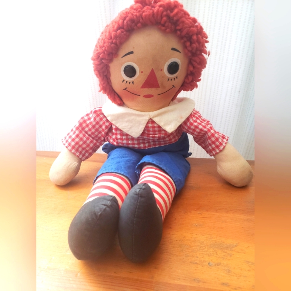 Vintage Knickerbocker Raggedy Andy Plush Doll